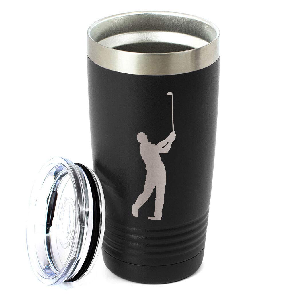 Amazon | ゴルフ20オンス。 二重断熱タンブラー 男性シルエット